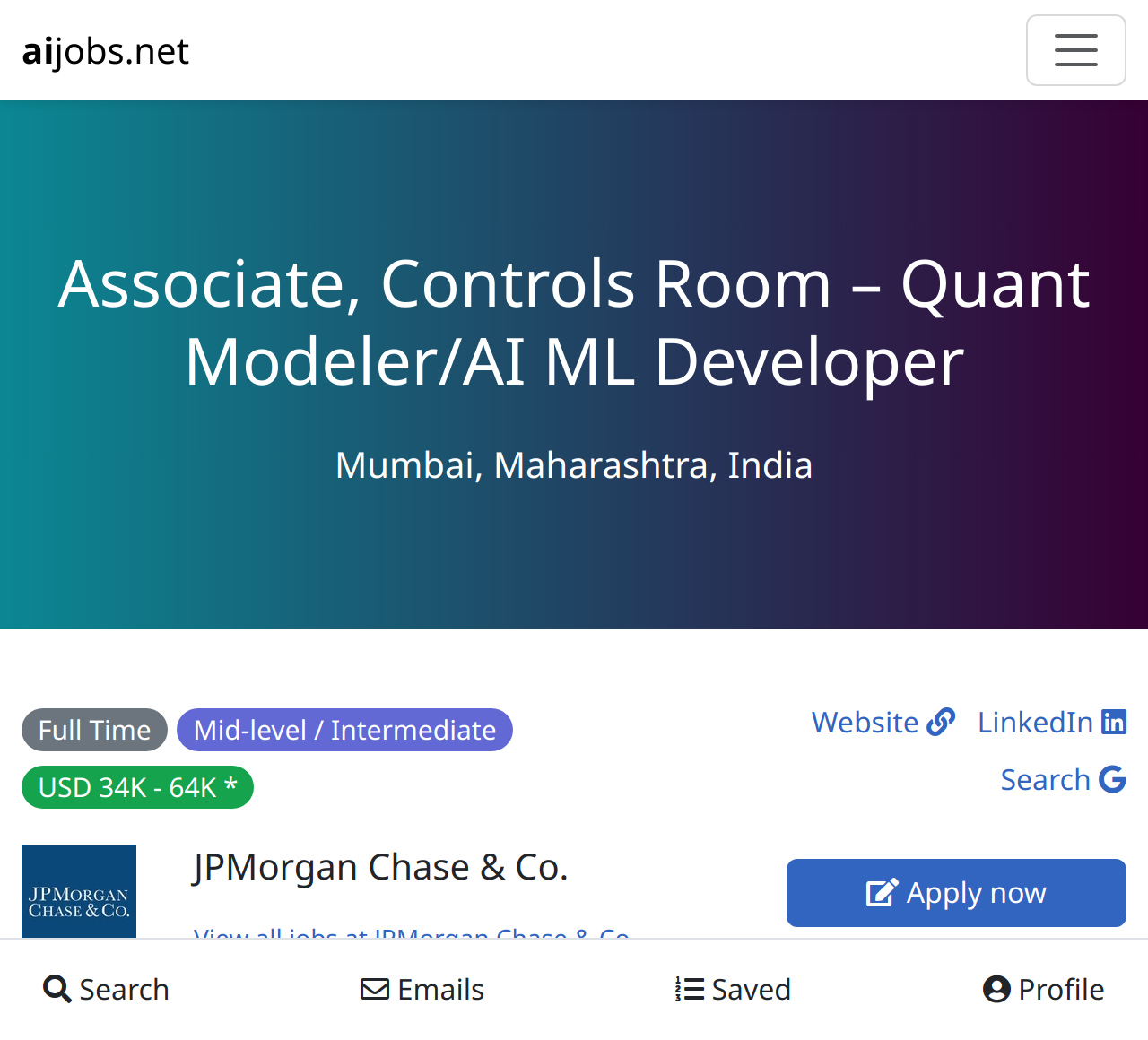 Associate Controls Room Quant Modeler Ai Ml Developer At Jpmorgan