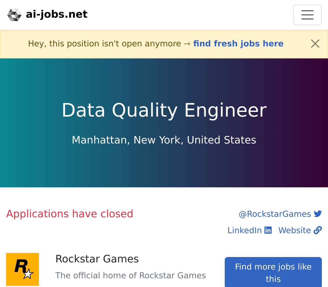Jobs - Rockstar Games