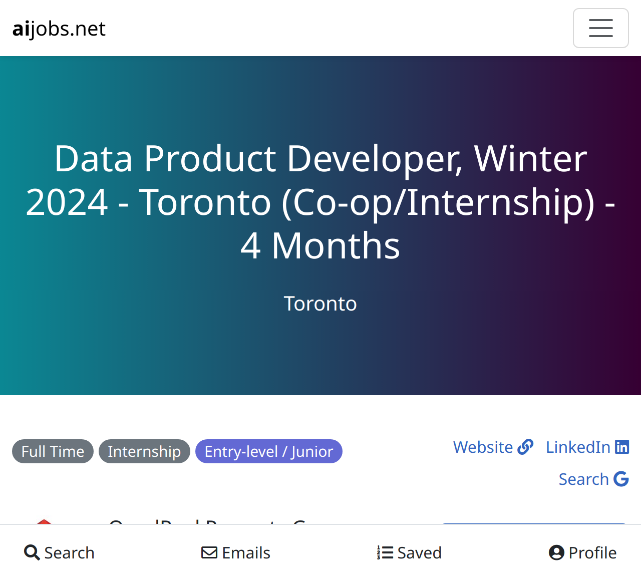 Data Product Developer, Winter 2024 Toronto (Coop/Internship) 4