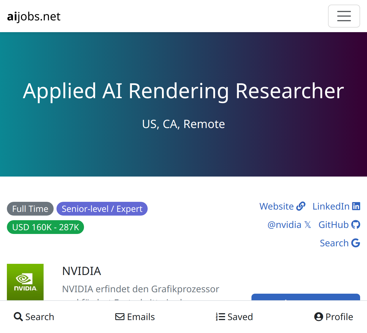 Applied AI Rendering Researcher @ NVIDIA