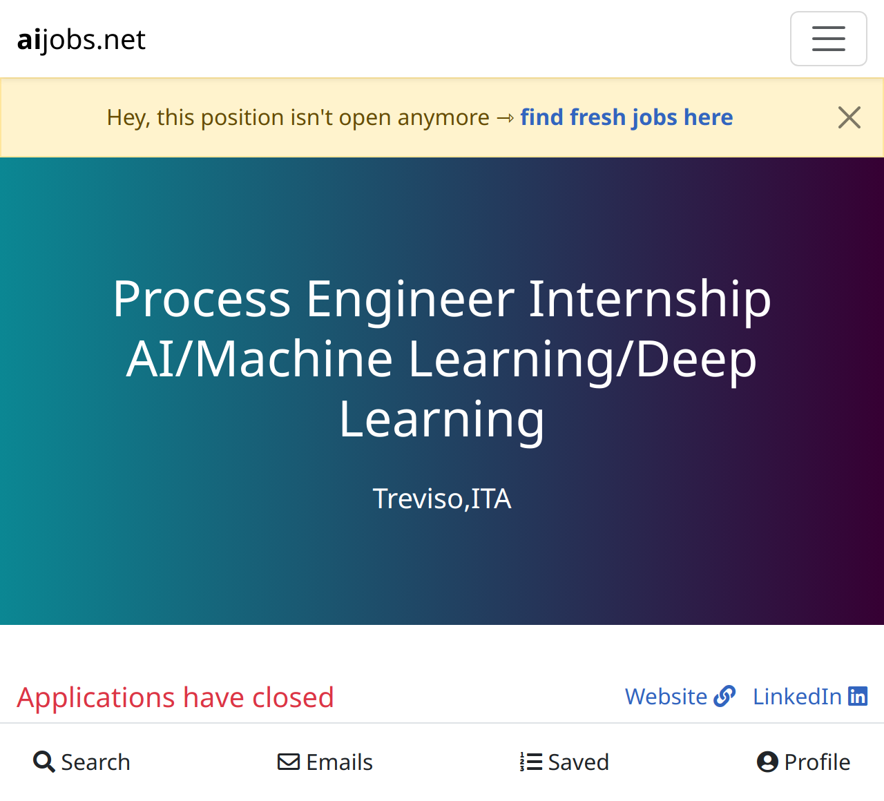 Process Engineer Internship AI/Machine Learning/Deep Learning @ Applied Materials