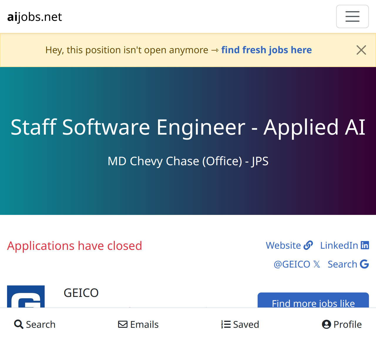 Staff Software Engineer – Applied AI @ GEICO