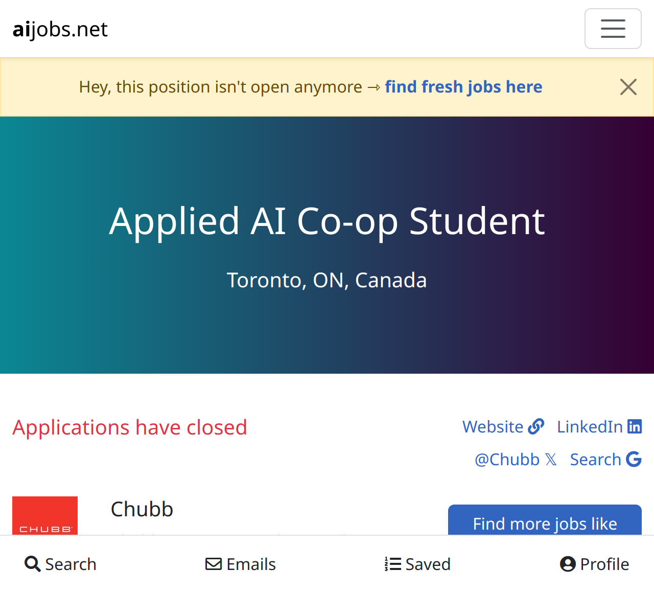 Applied AI Co-op Student @ Chubb