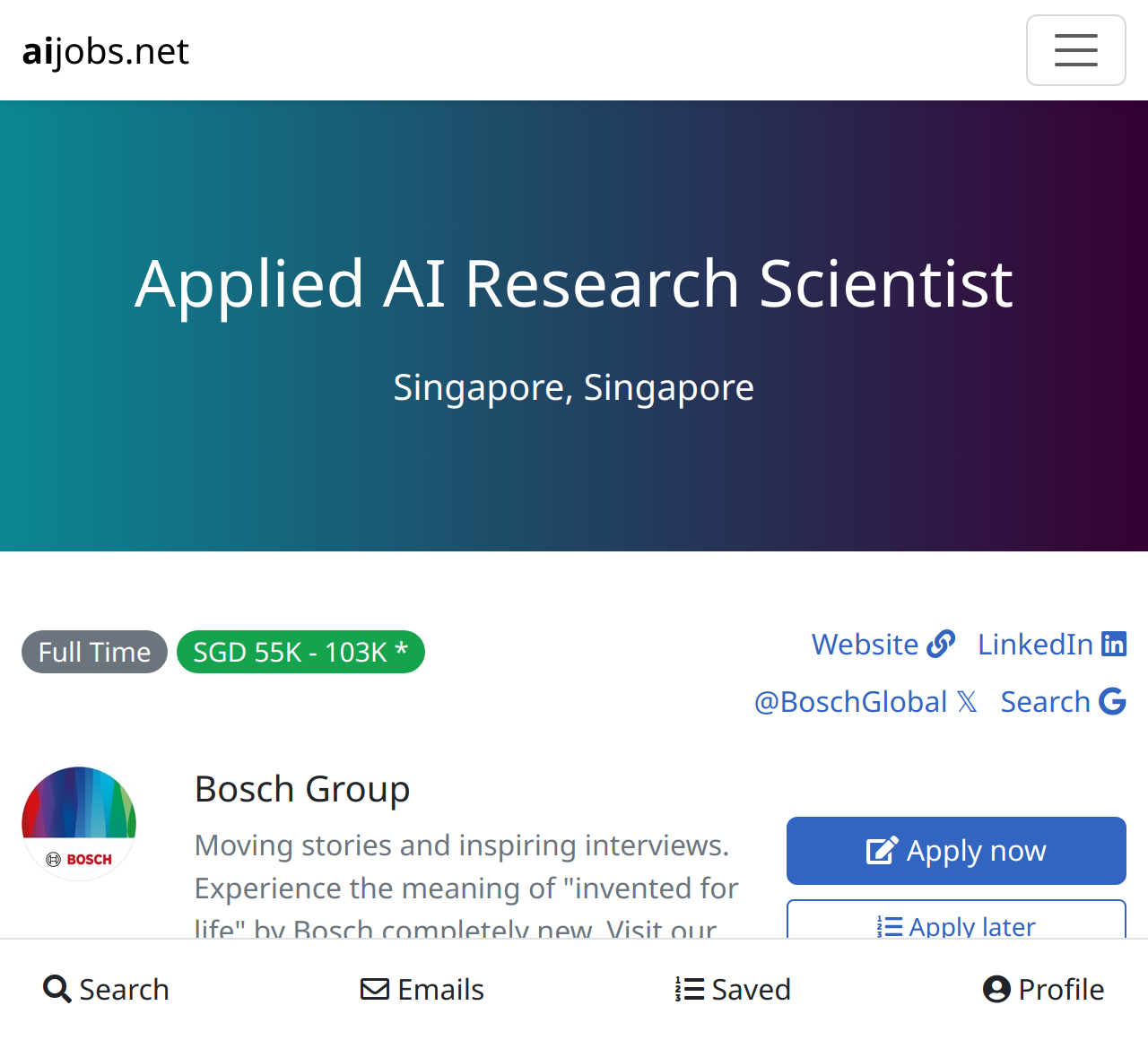 Applied AI Research Scientist @ Bosch Group