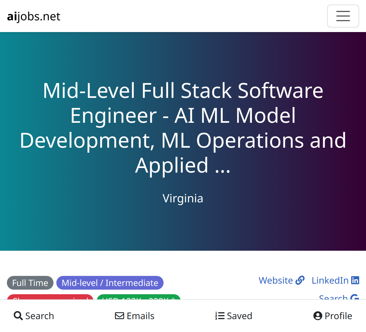 Mid-Level Full Stack Software Engineer – AI ML Model Development, ML Operations and Applied … @ Absolute Business Solutions Corp.