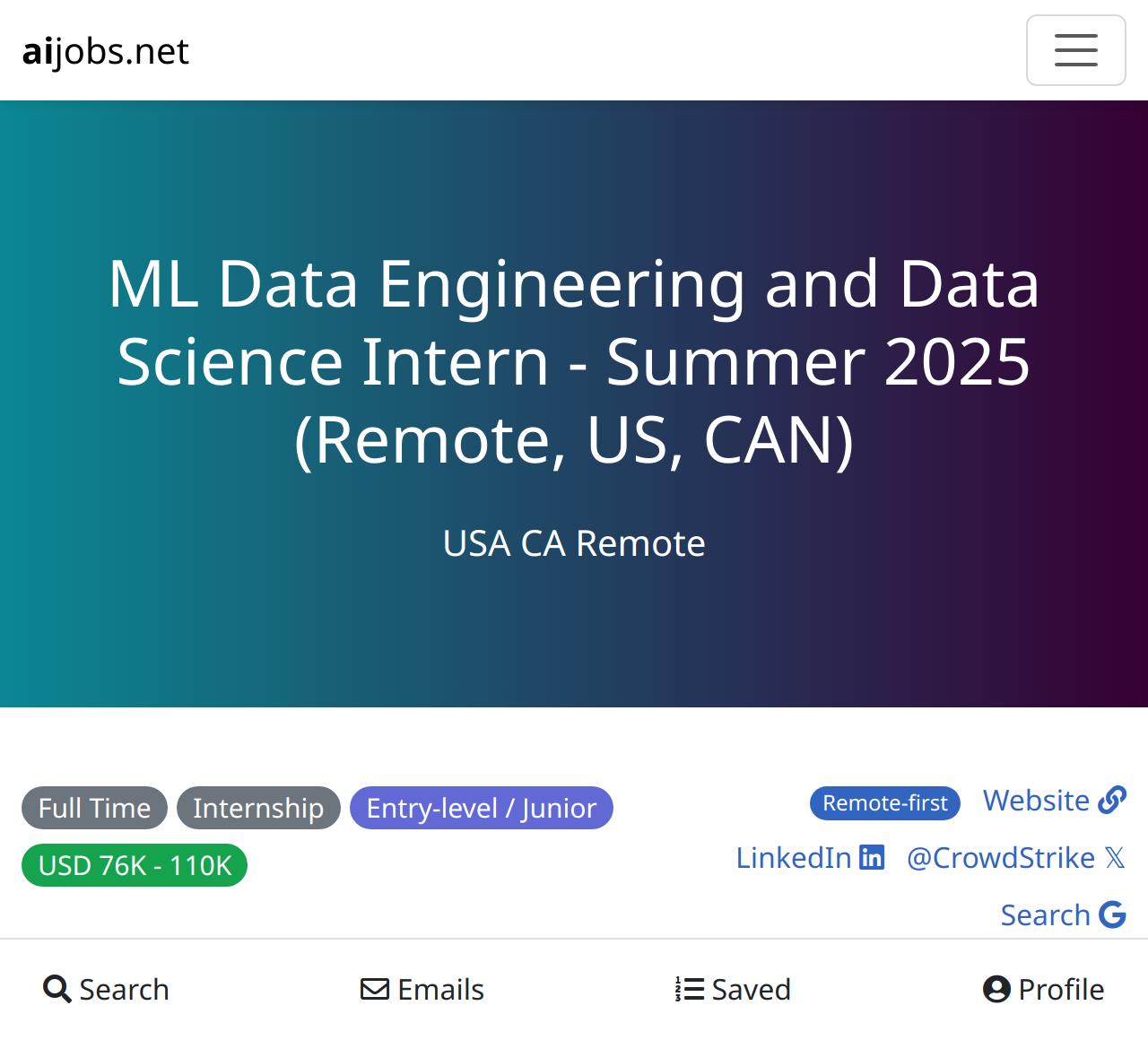 ML Data Engineering and Data Science Intern Summer 2025 (Remote, US