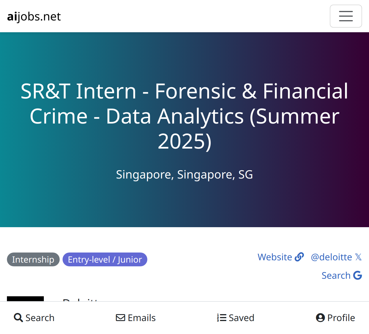 SR&T Intern Forensic & Financial Crime Data Analytics (Summer 2025