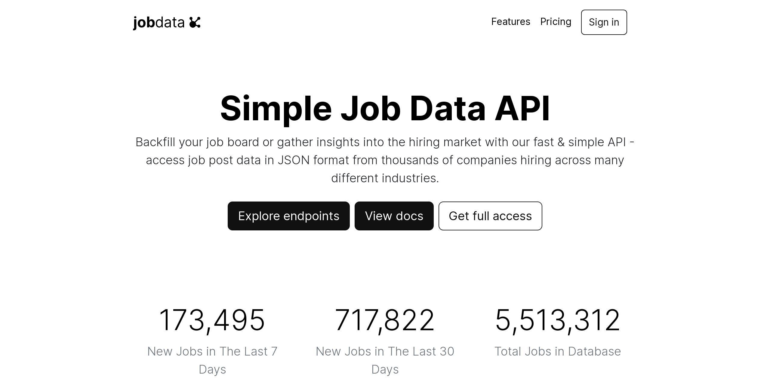 Backfill your job board or gather insights into the hiring market with our fast & simple API - access job post data in JSON format from thousands 
